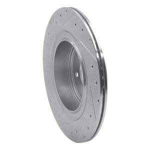 Infiniti G37 Brake Rotor (1) - Rear Right - R1 Concepts - Drilled & Slotted - Silver - `07-`15